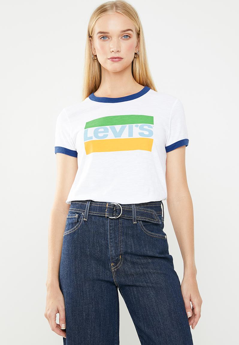 Perfect ringer tee - white/blue Levi’s® T-Shirts, Vests & Camis ...
