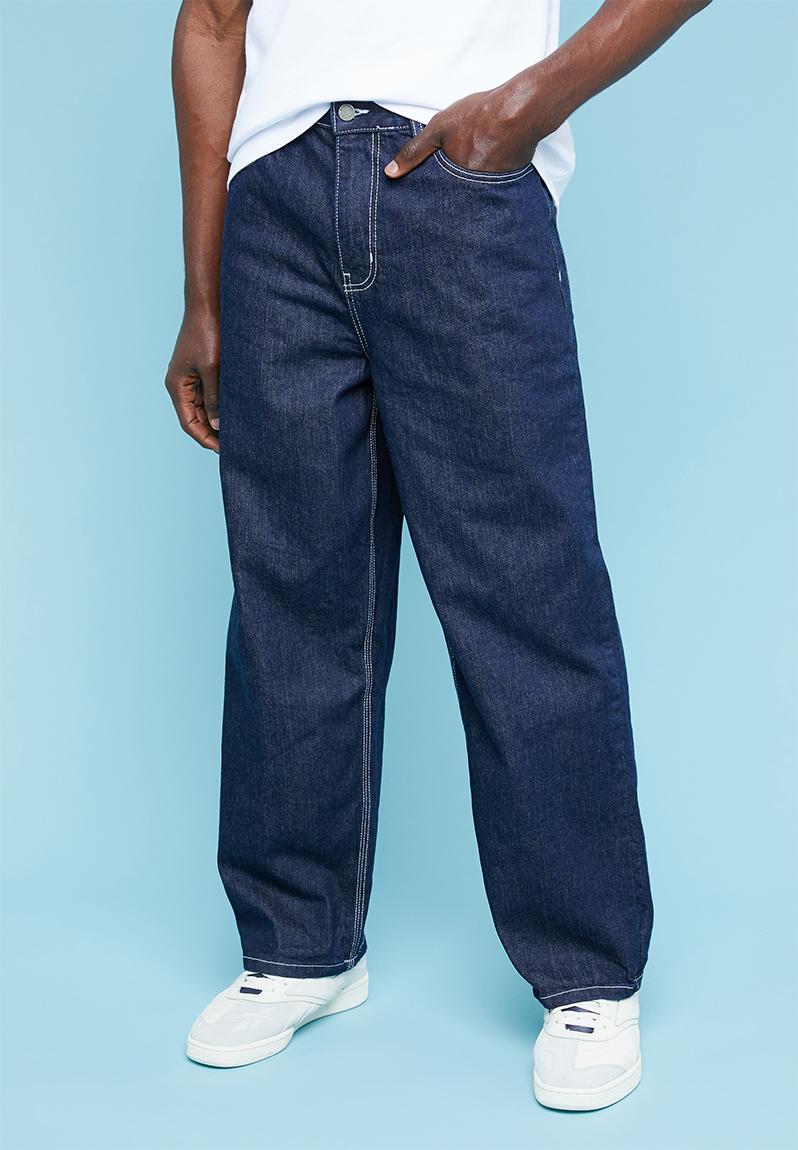 Baggy fit contrast stitch indigo jeans - indigo rinse Superbalist Jeans ...