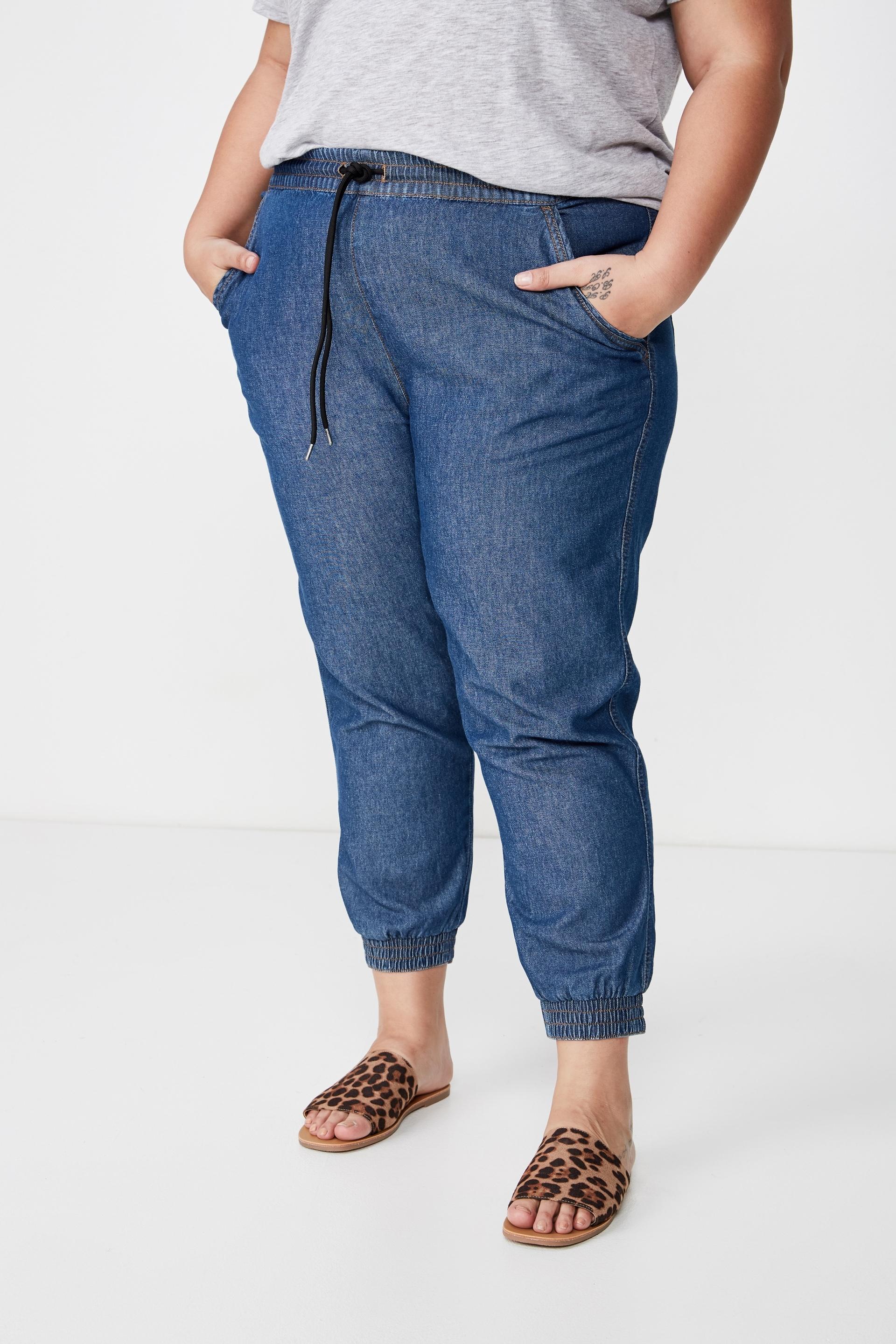 Curve relaxed shirred pant - mid blue wash Cotton On Bottoms & Skirts ...