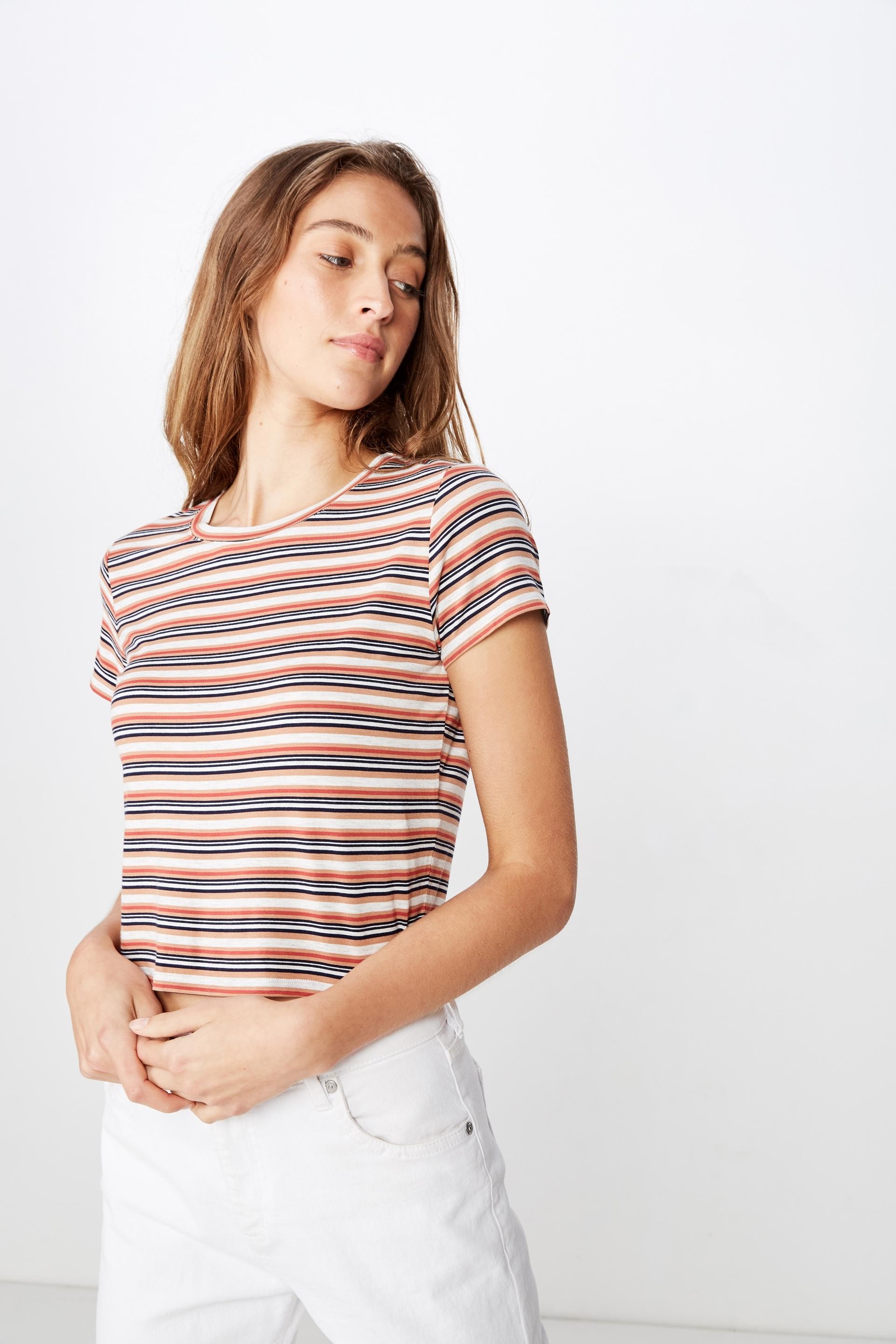 The baby tee nic stripe - camel multi Cotton On T-Shirts, Vests & Camis ...