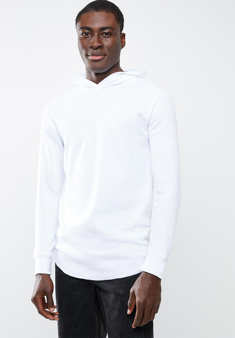 Hooded waffle long sleeve tee - white Cotton On T-Shirts & Vests ...