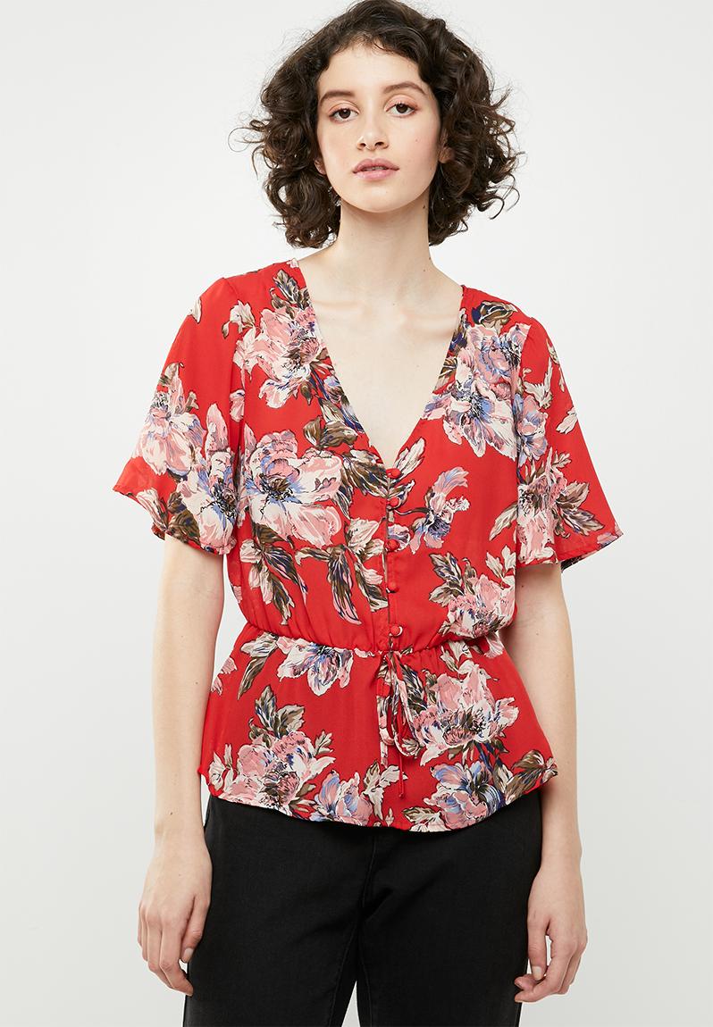 V-neck frill blouse - multi Brave Soul Blouses | Superbalist.com