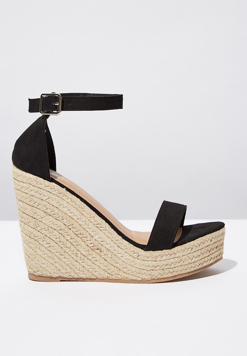 Amethyst espadrille wedge - black micro Cotton On Heels | Superbalist.com