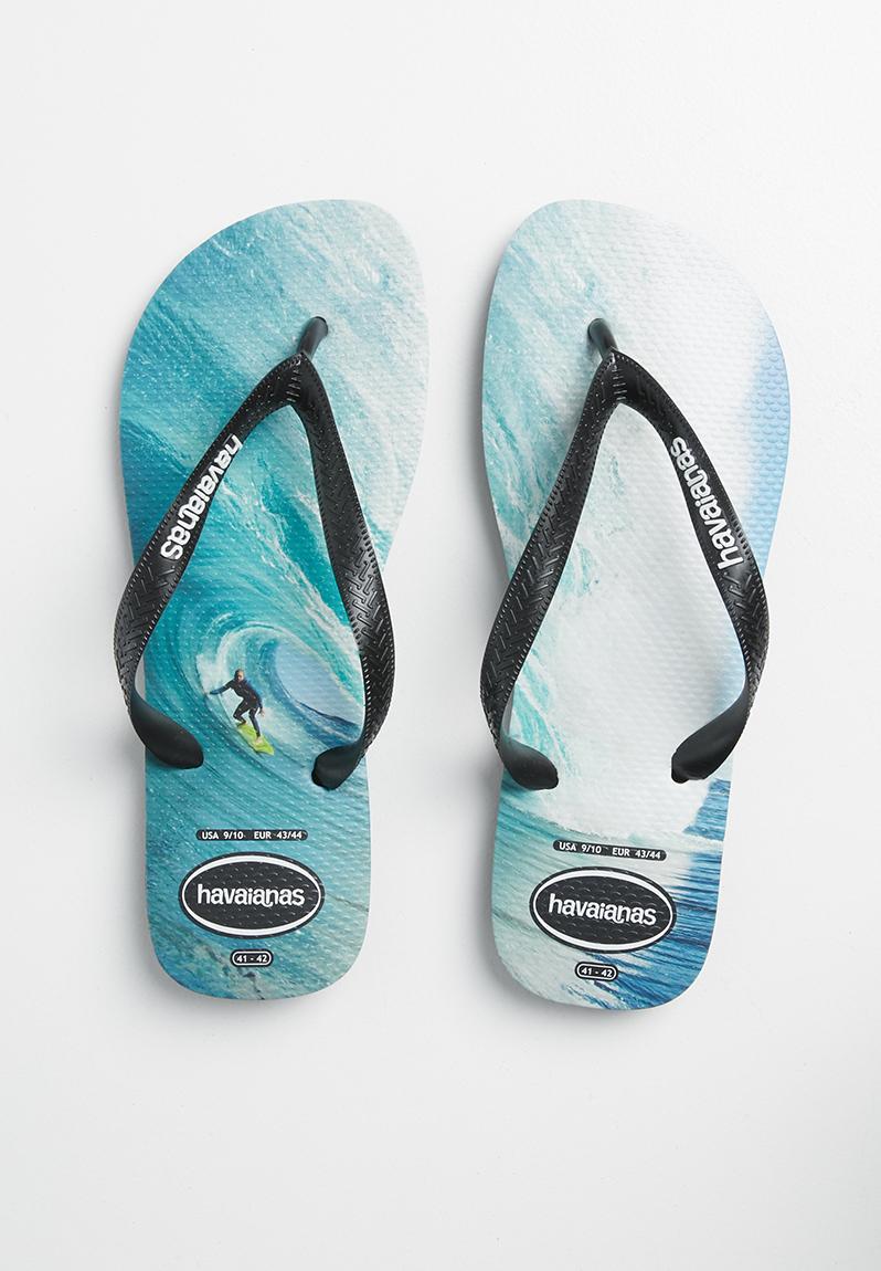 Top photoprint flip flop - black/black/blue Havaianas Sandals & Flip Flops | Superbalist.com