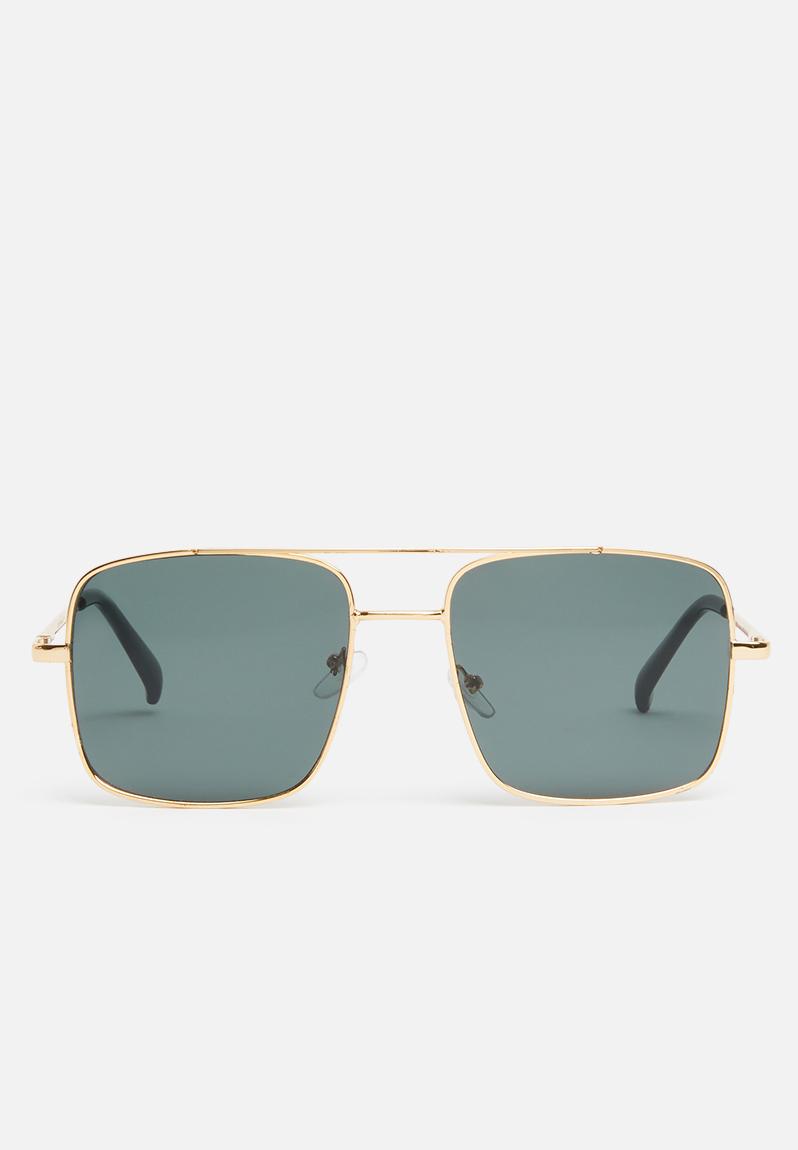 Square aviator sunglasses - black/gold Superbalist Eyewear ...
