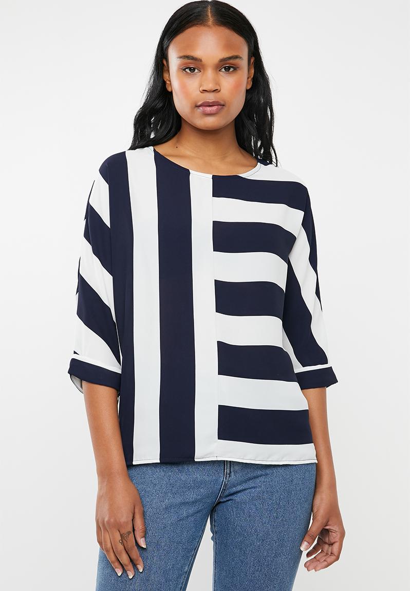 Loose fit blouse - stripe blue & white edit Blouses | Superbalist.com