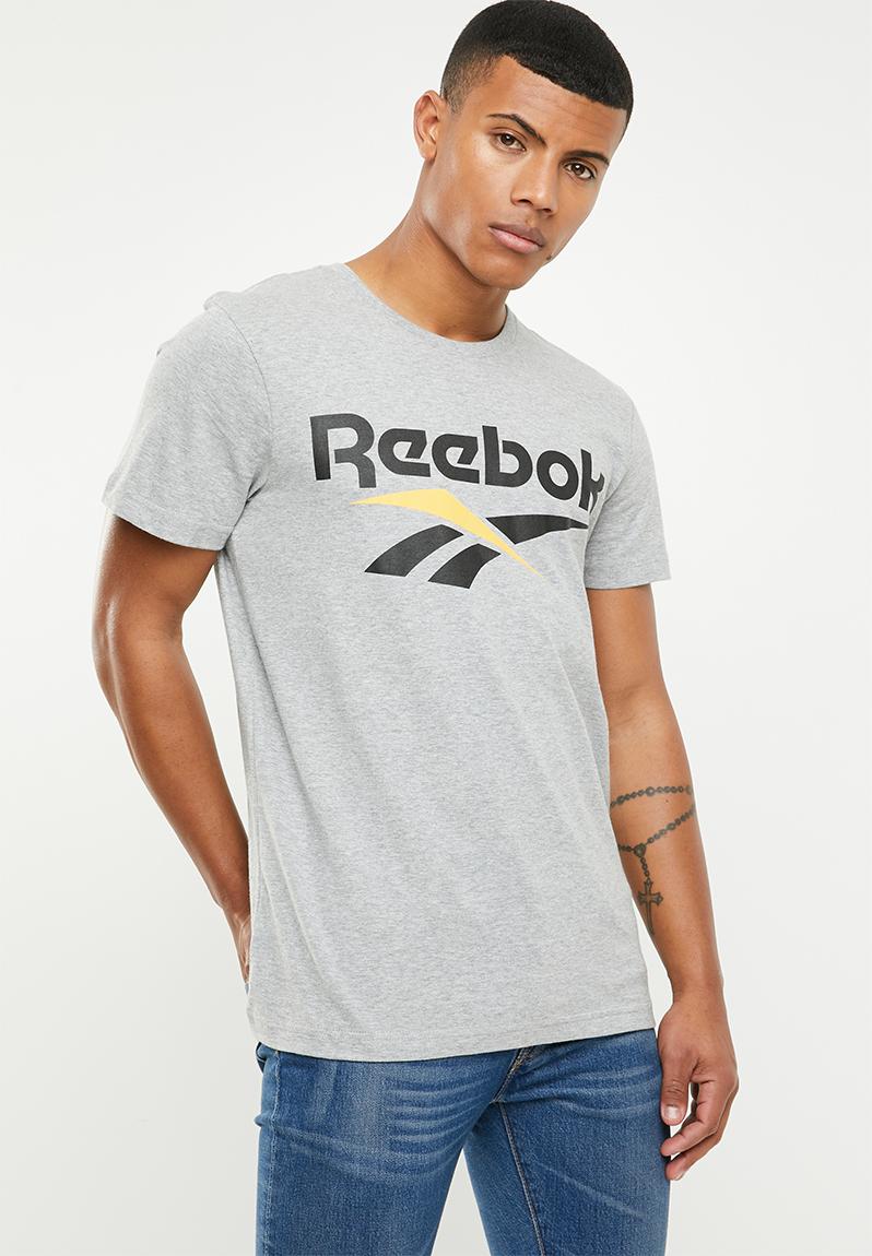 Reebok CL V short sleeve crew neck tee - grey Reebok Classic T-Shirts ...