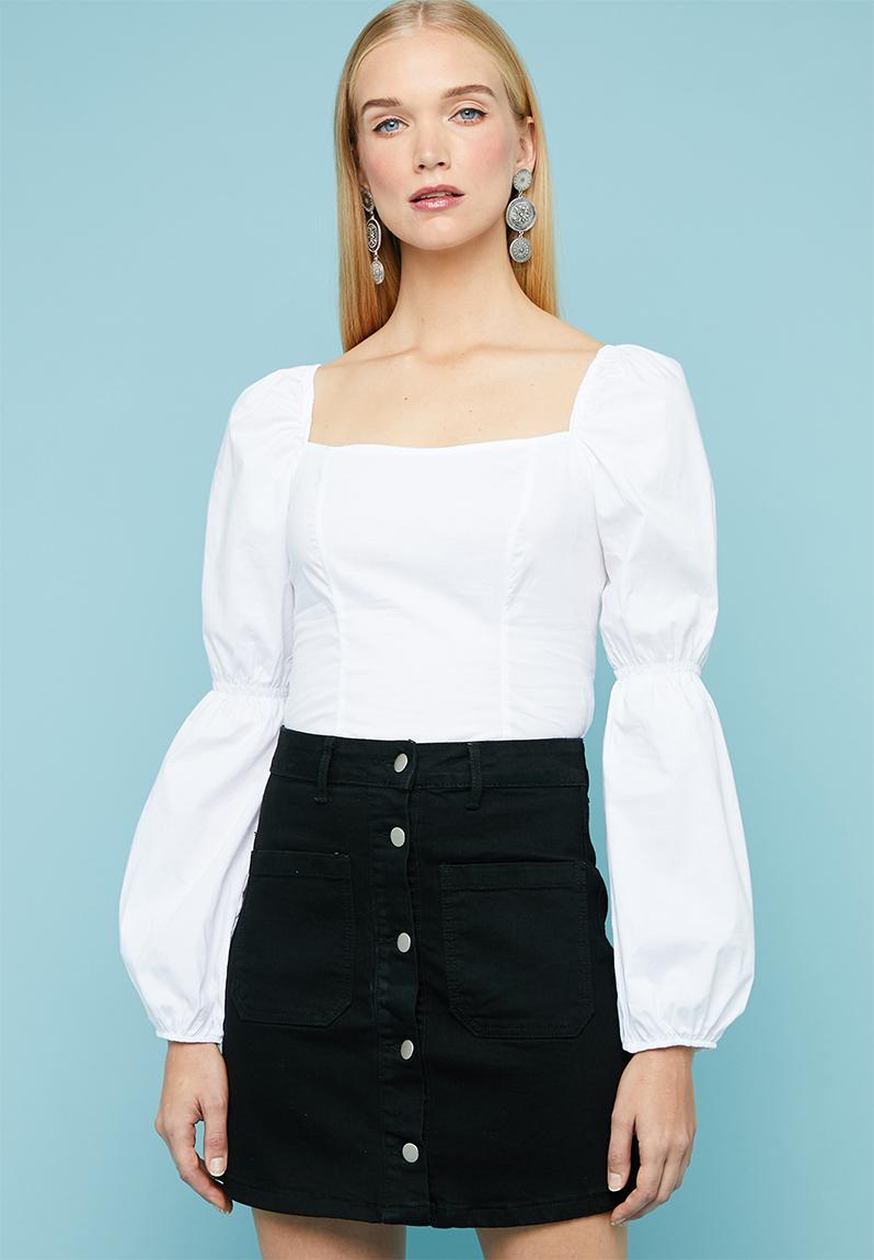 Square neck feminine top - white Superbalist Blouses | Superbalist.com