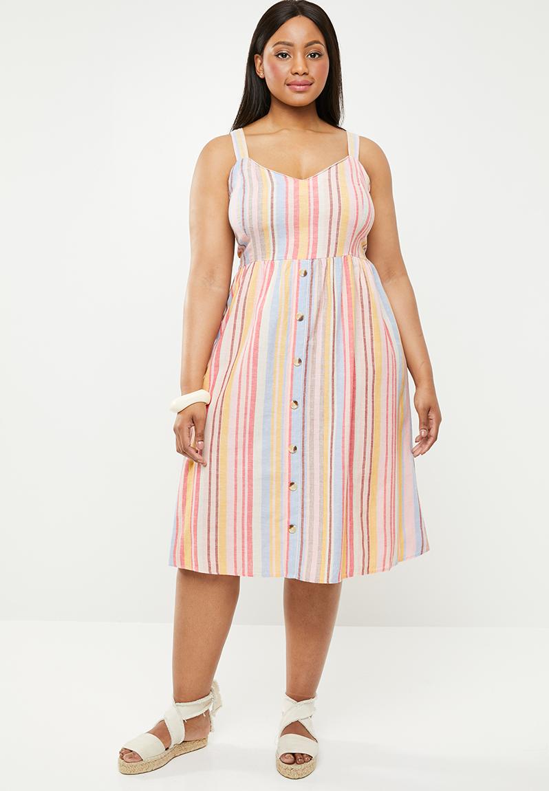 Strappy stripe midi dress - pastel New Look Dresses | Superbalist.com