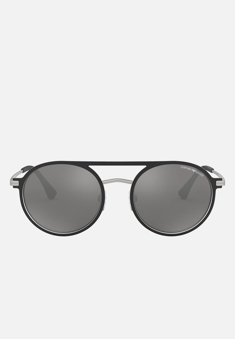 Round Sunglasses 53mm Blacksilver Emporio Armani Eyewear 1558