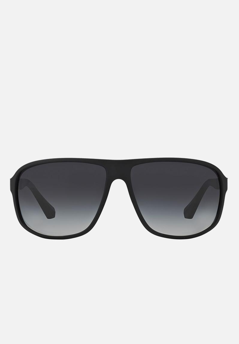 Wrap Around Rectangle 64mm Black Emporio Armani Eyewear 