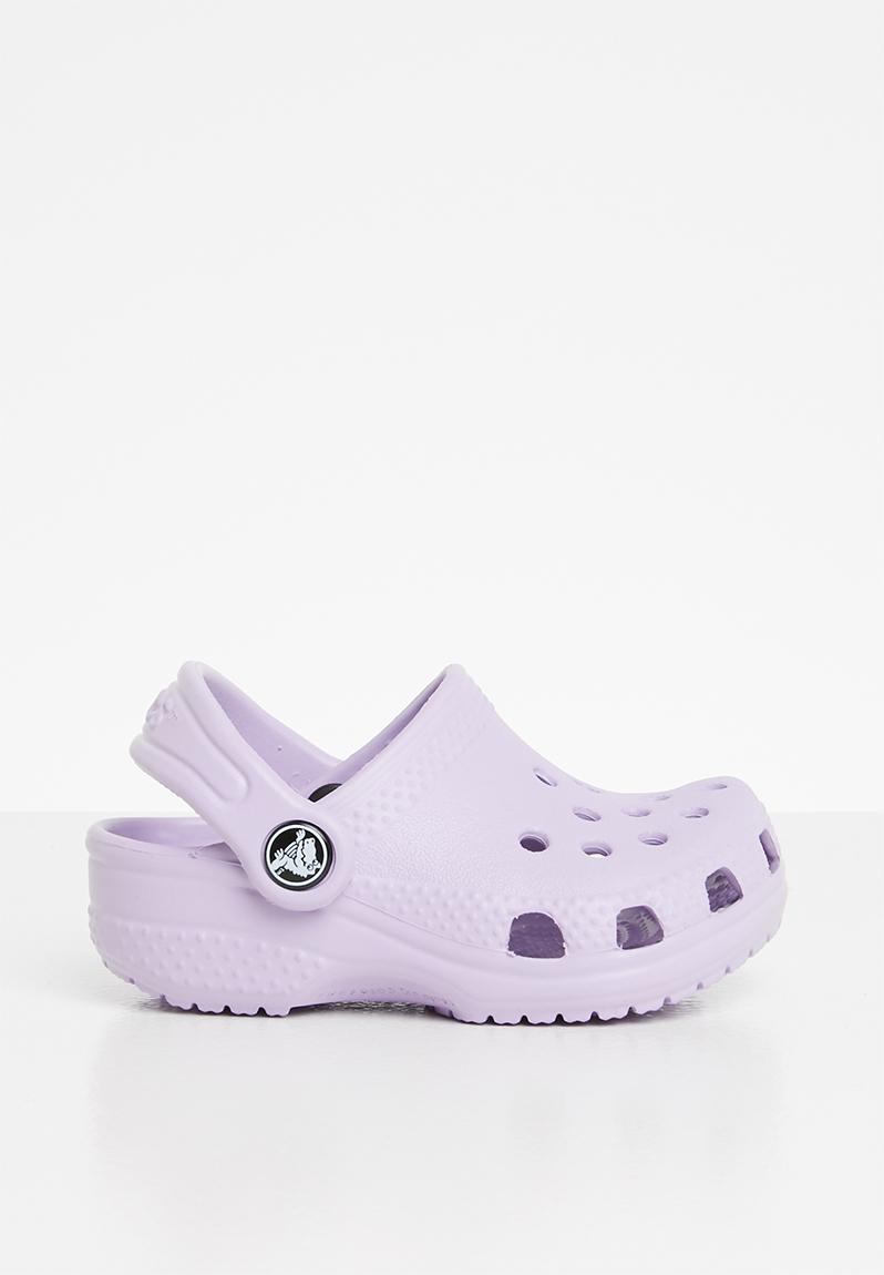 blue and purple crocs