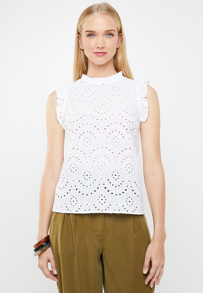 Piper frill sleeve top - white New Look Blouses | Superbalist.com