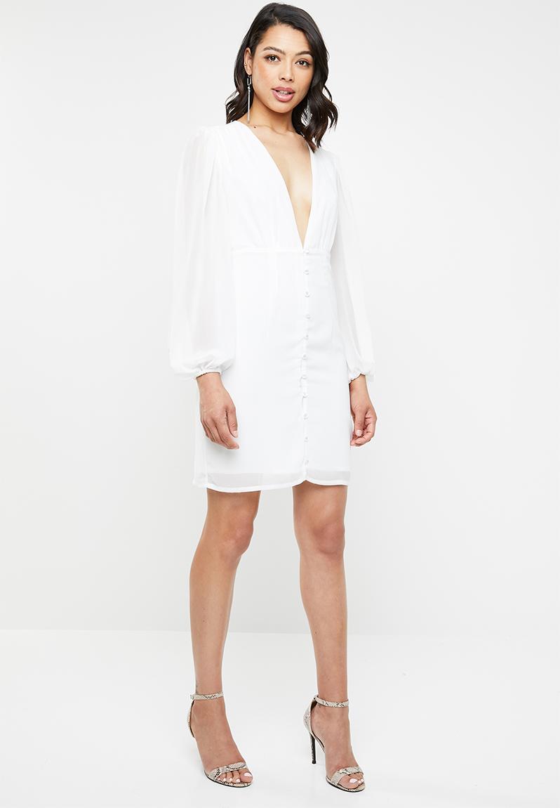 Milkmaid button down dress - white Missguided Casual | Superbalist.com