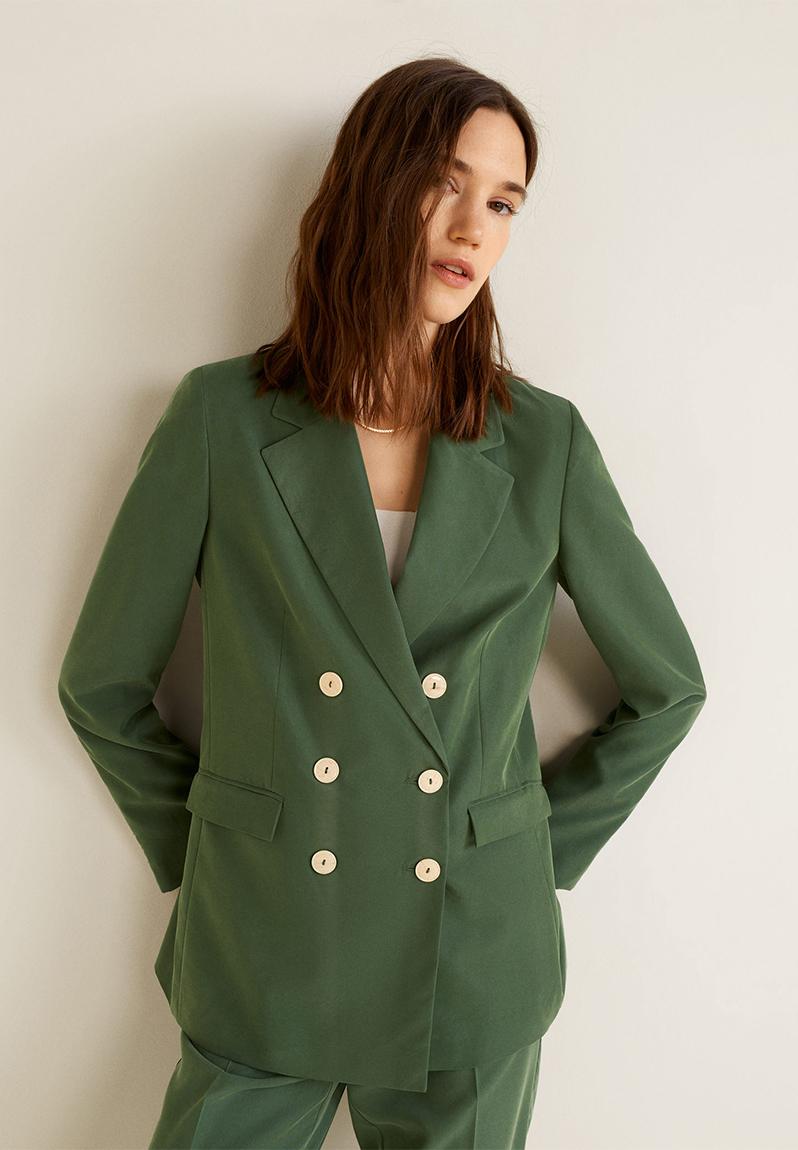 Modal-blend suit blazer - green MANGO Jackets | Superbalist.com