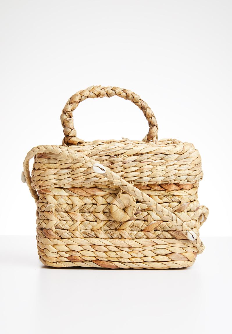 Boxed weaved bag - beige MANGO Bags & Purses | Superbalist.com