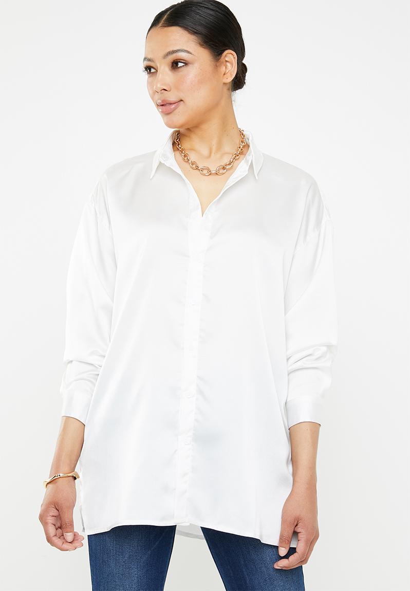 Basic satin shirt - white Missguided Shirts | Superbalist.com