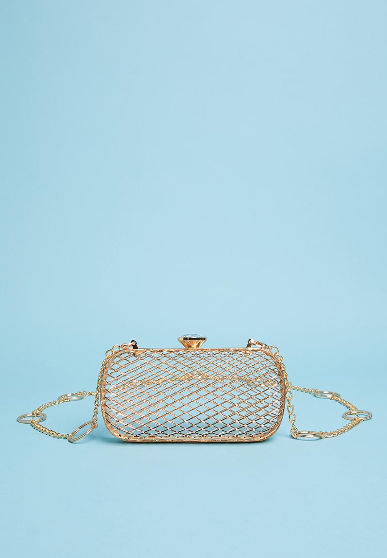 gold cage purse