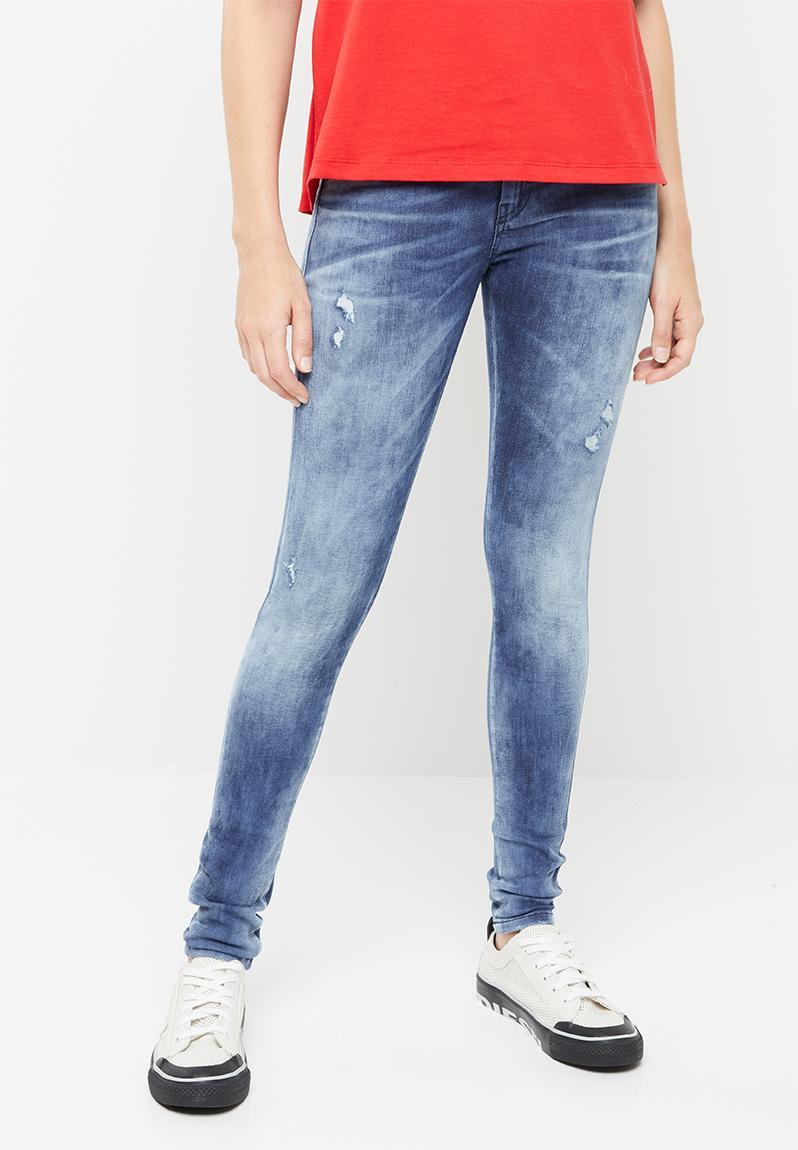 Slandy L32 pantaloni ripped mid blue Diesel Jeans