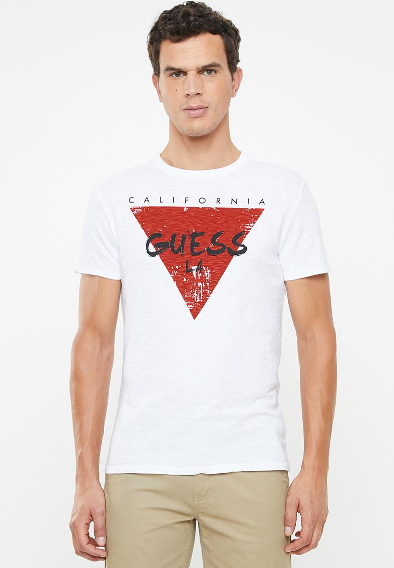 Guess Short Sleeve California Tee White Guess T Shirts And Vests