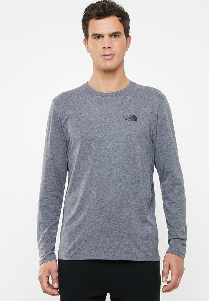 Long sleeve simple dome tee - tnf medium grey heather The North Face T ...