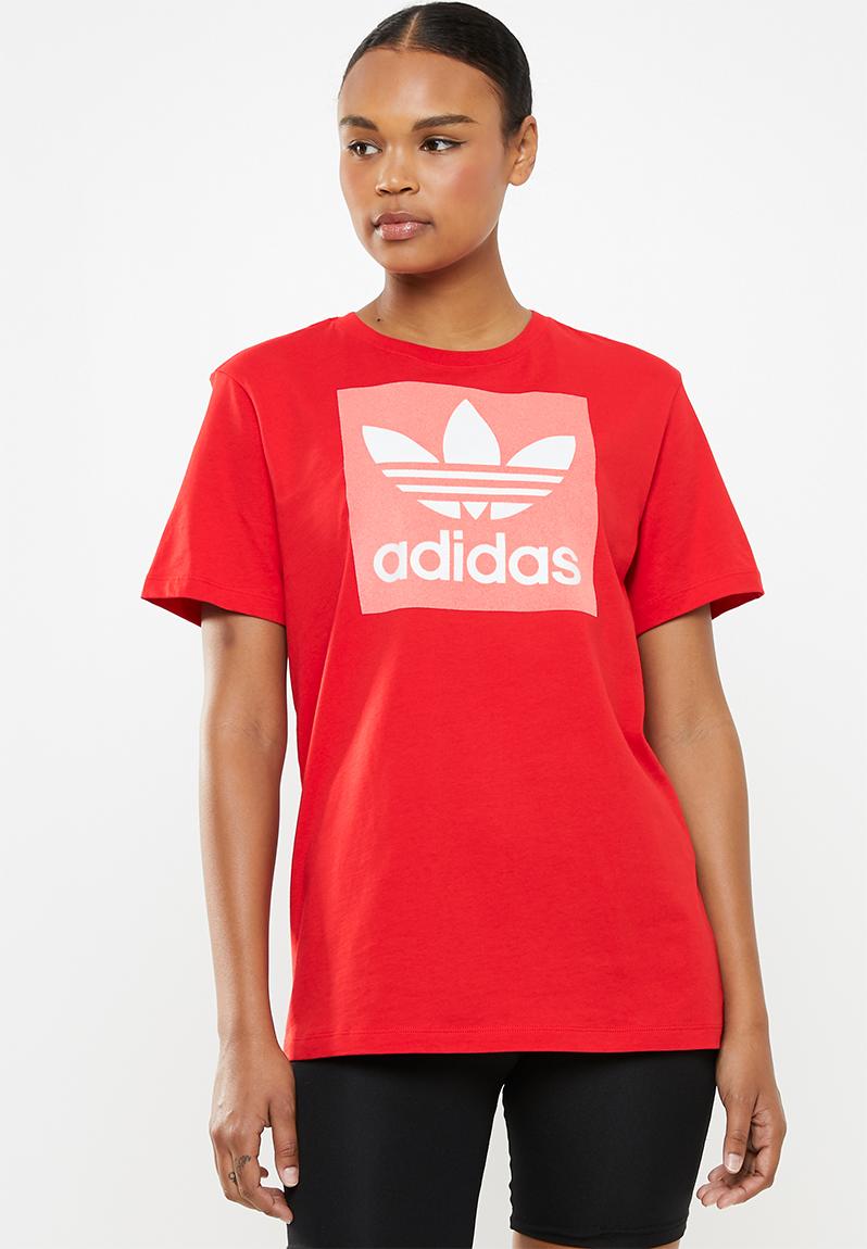 Boyfriend tee - red adidas Originals T-Shirts | Superbalist.com