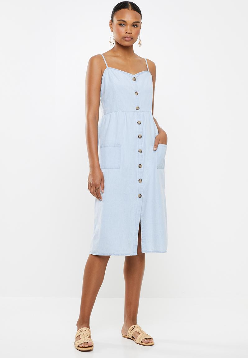 white button front midi dress