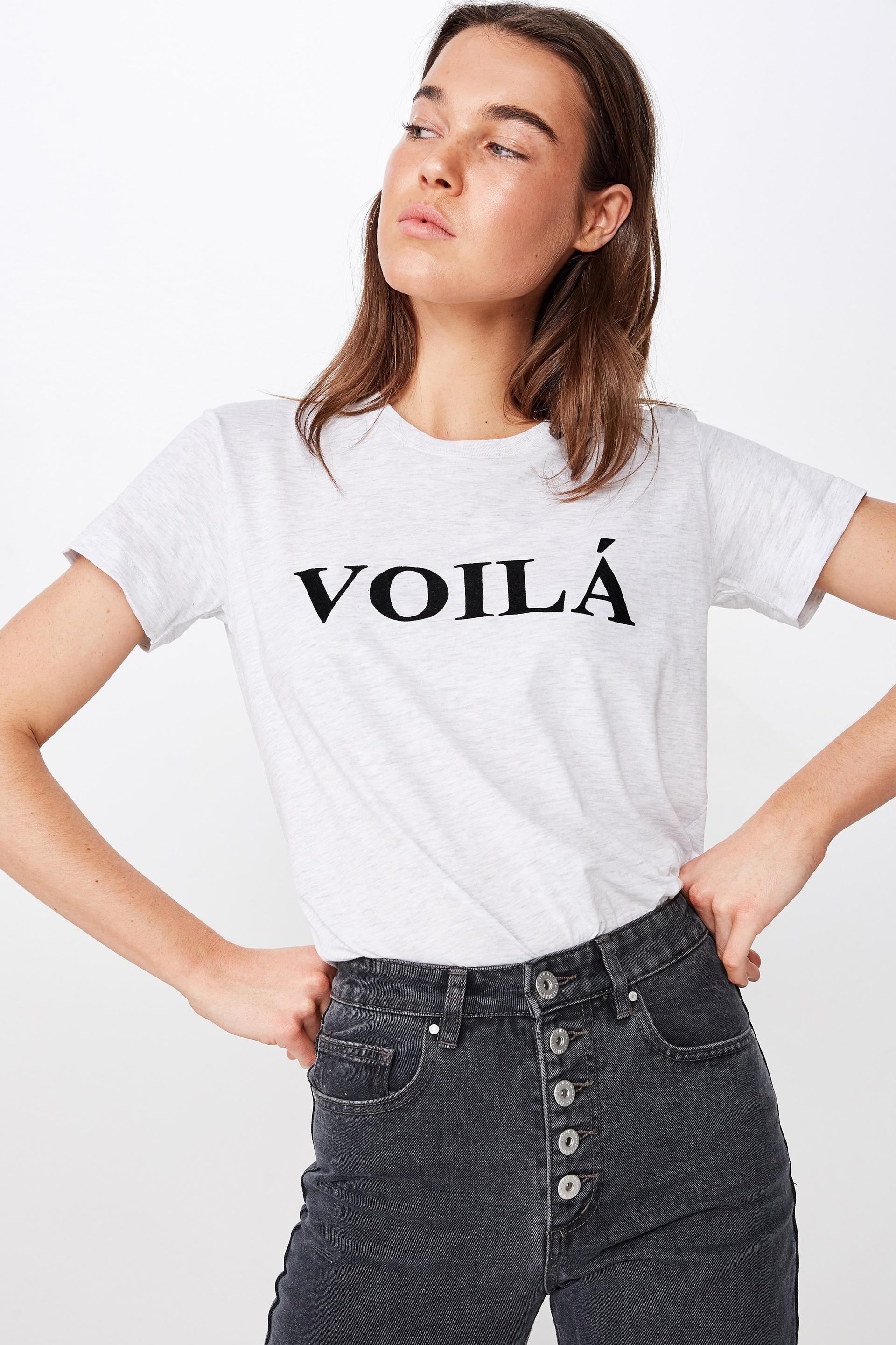 Classic Slogan T Shirt Voila Silver Marle Cotton On T Shirts Vests