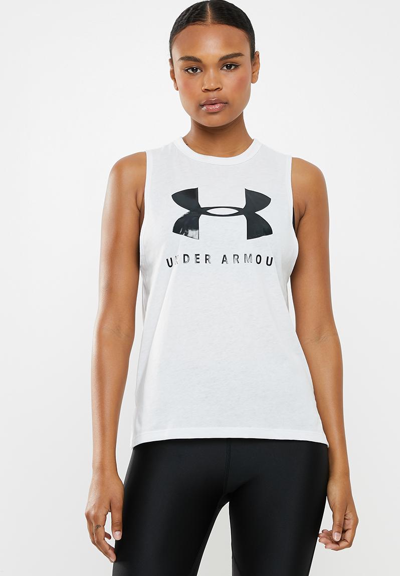 Sport style graphic muscle tank - white & black Under Armour T-Shirts ...