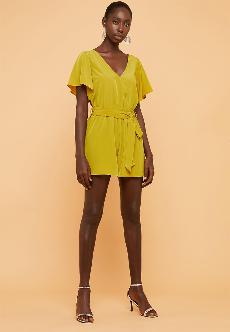 Wrap playsuit - yellow Superbalist Jumpsuits & Playsuits | Superbalist.com