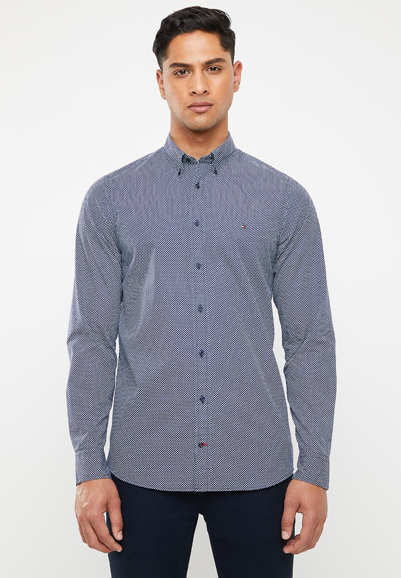 Essential slim micro dot shirt - navy Tommy Hilfiger Formal Shirts ...