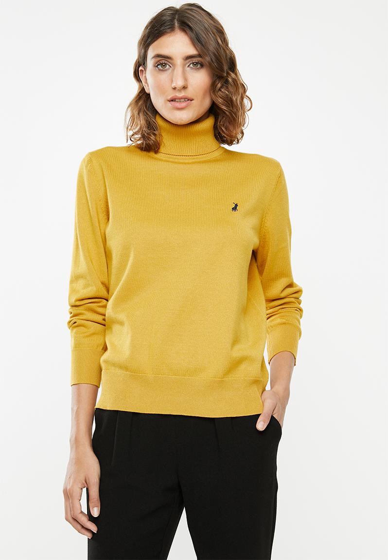 Aimee long sleeve polo neck - yellow POLO Knitwear | Superbalist.com