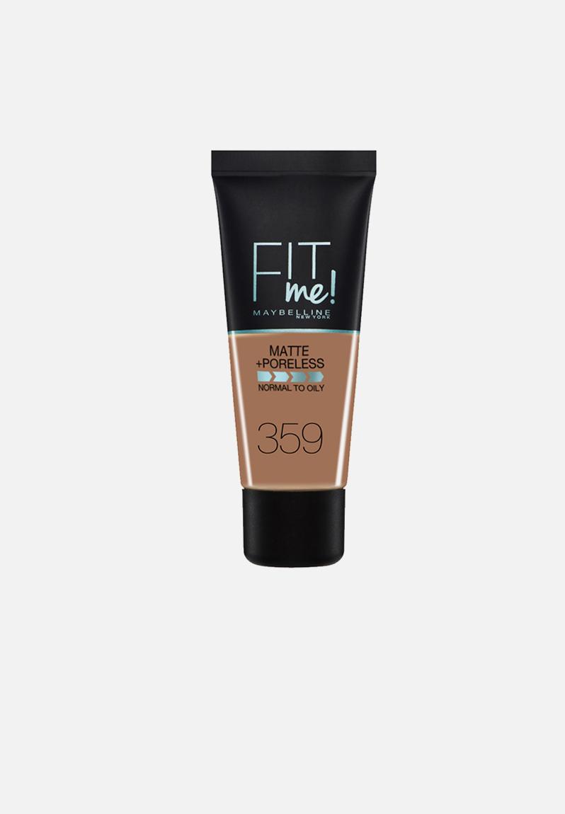 Fit Me® Matte + Poreless Foundation - 359 Nutmeg Maybelline Face ...