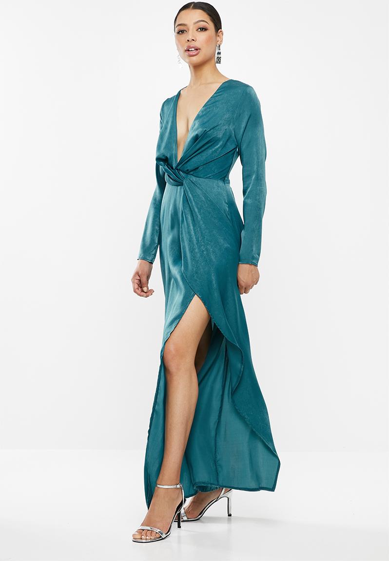 Wrap front dress - teal Missguided Occasion | Superbalist.com