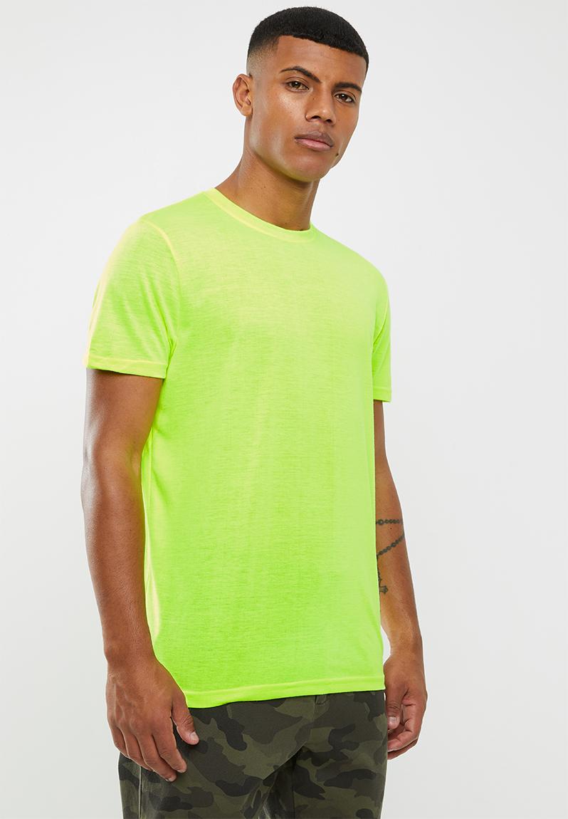 Neon plain short sleeve tee - yellow Brave Soul T-Shirts & Vests ...