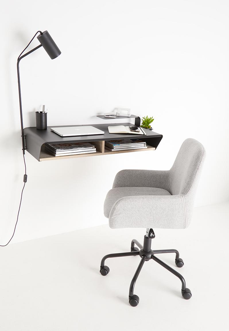 Stockholm Floating Work Desk With Add Ons Black Emerging