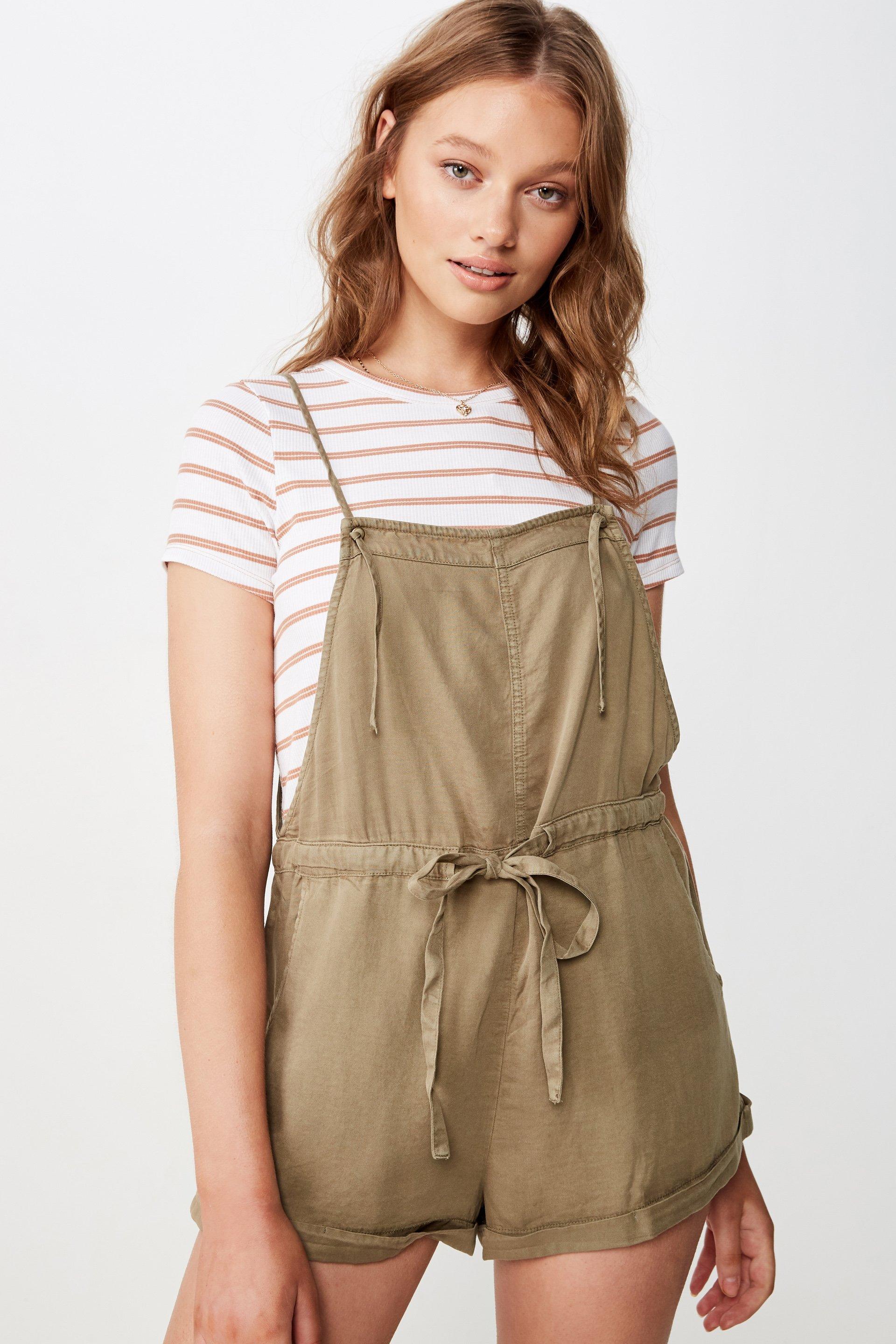 Woven val strappy playsuit - washed light olive Cotton On Jumpsuits ...