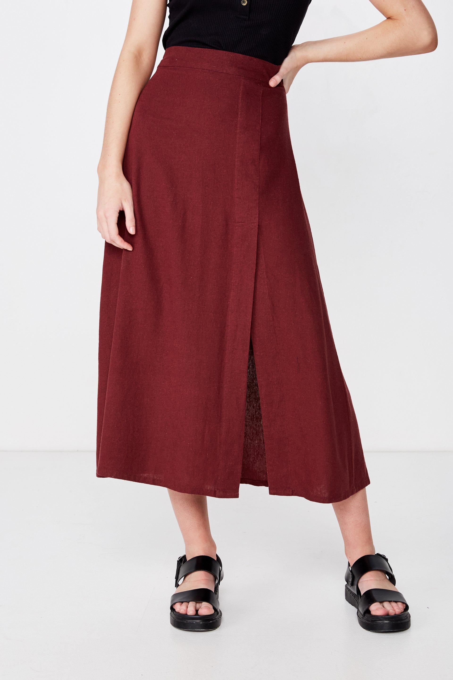 Woven whitney midi skirt - red mahogany Cotton On Skirts | Superbalist.com