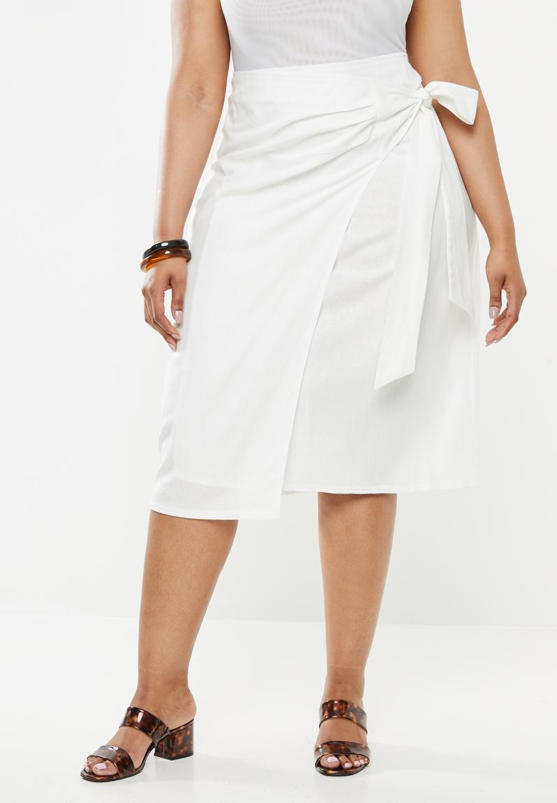 Linen wrap skirt - milk edit Plus Bottoms & Skirts | Superbalist.com
