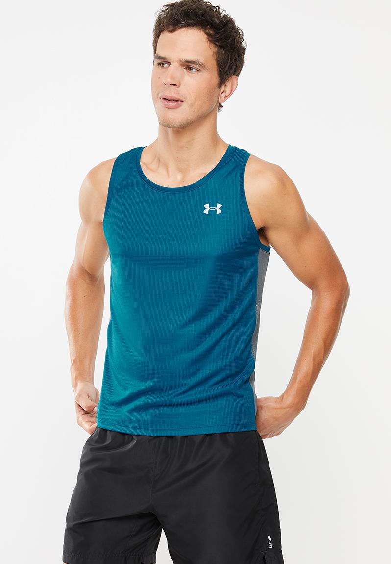 Ua speed stride singlet - teal vibe / pitch gray / reflective Under ...