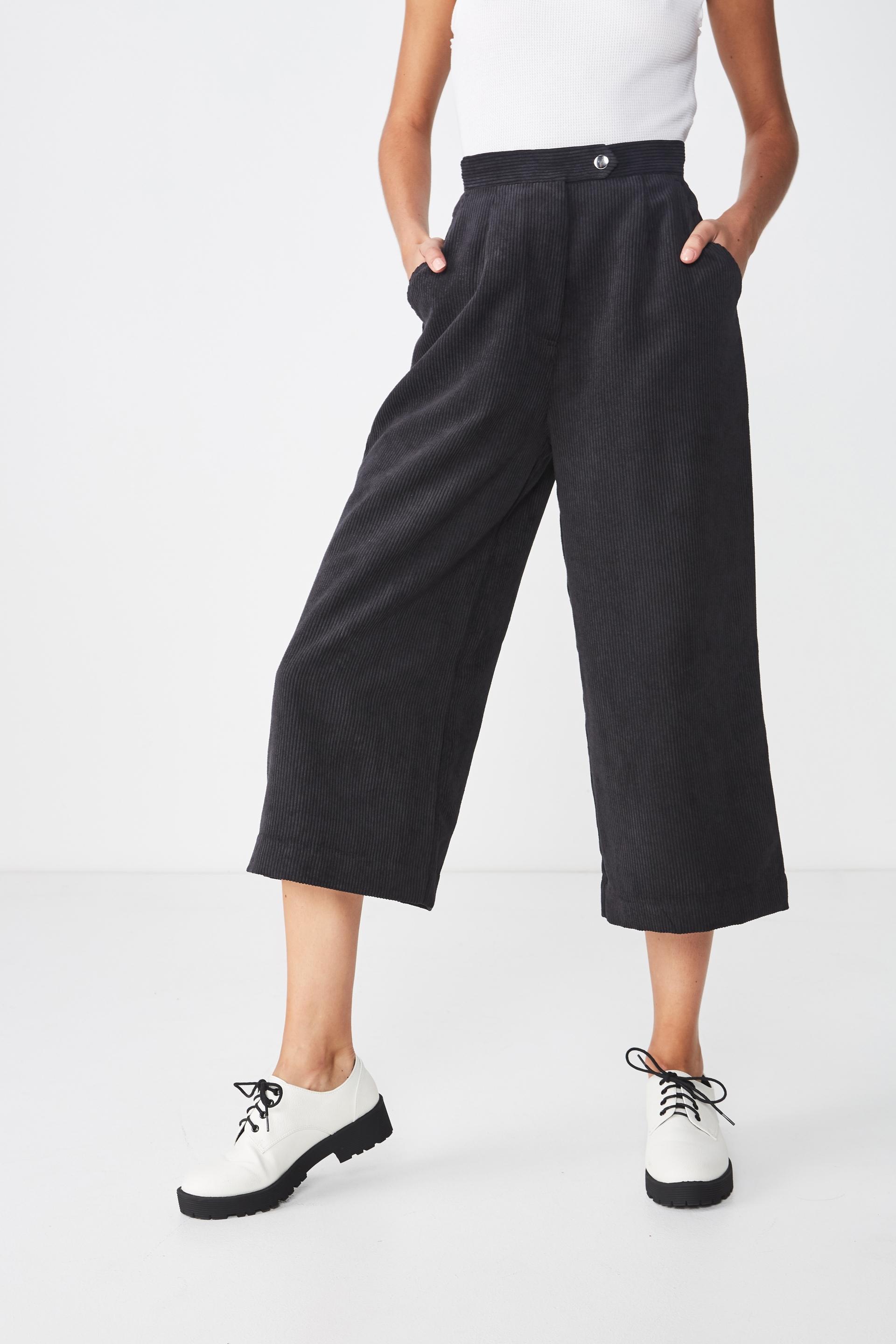 Nikki culotte pant - black cord Cotton On Trousers | Superbalist.com