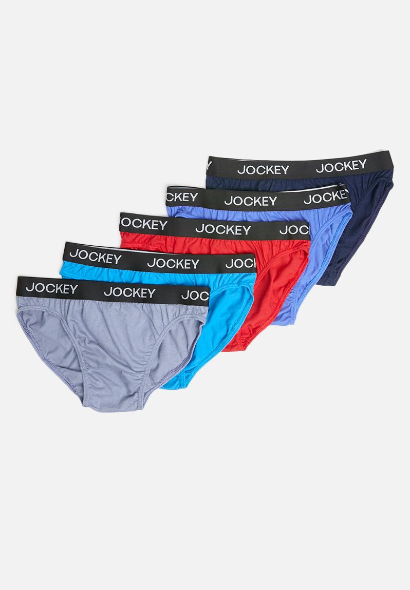 2 x Jockey Mens Skants Trunks Underwear Undies Navy And Red Stripes