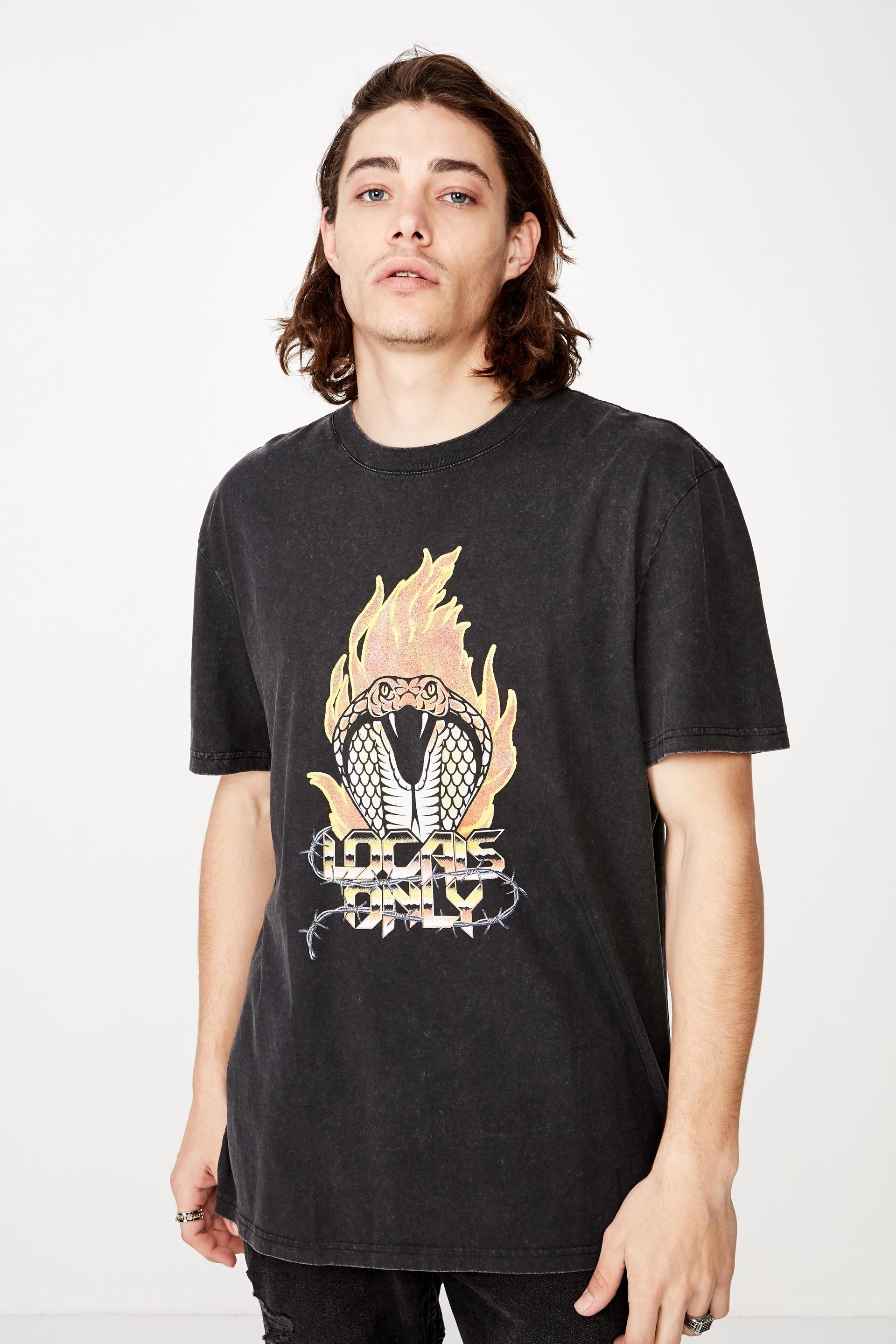 Regular fit graphic tee - washed black/local snakes Factorie T-Shirts ...