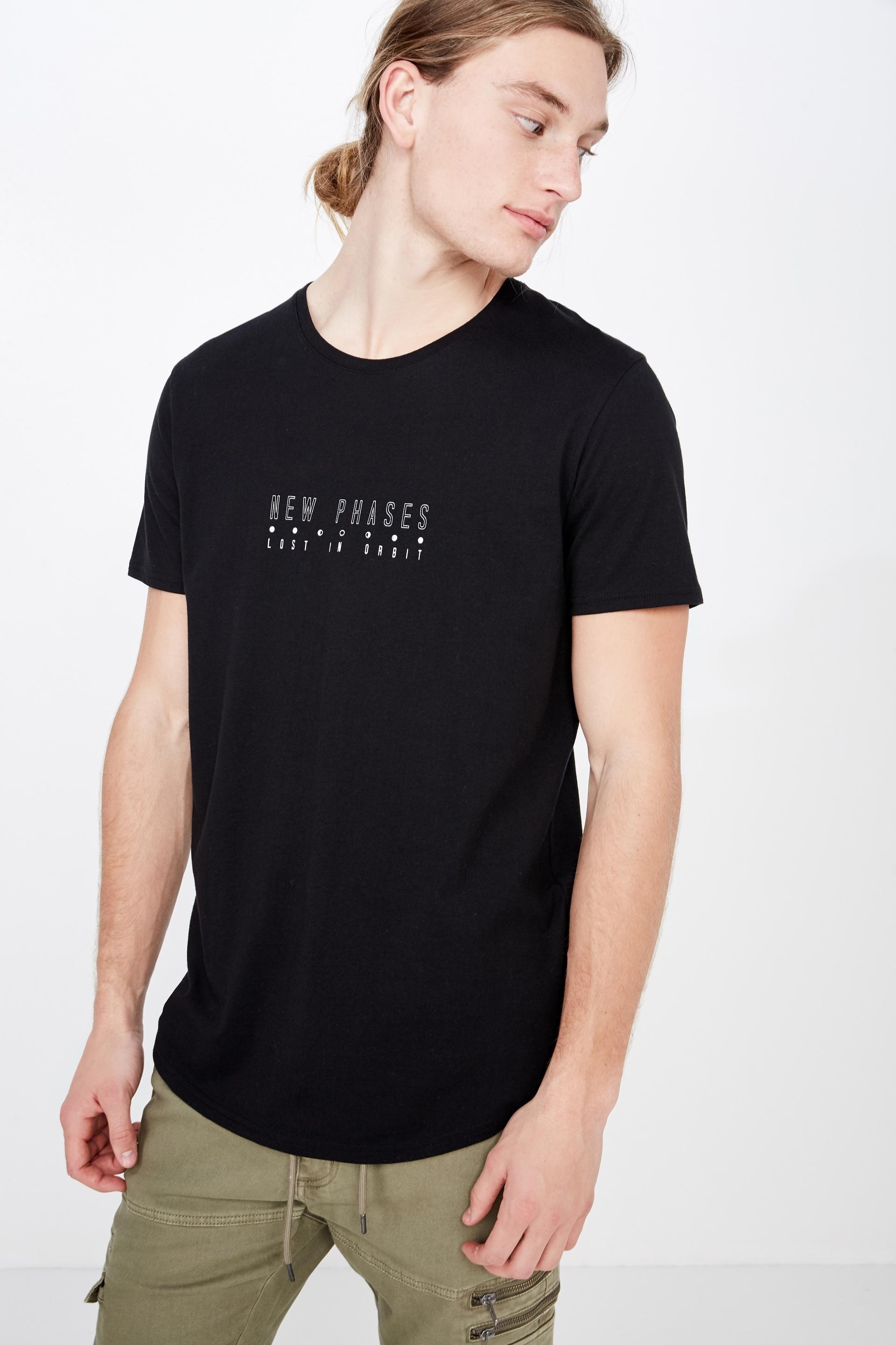 Curved hem graphic short sleeve tee - black/new phases Factorie T ...