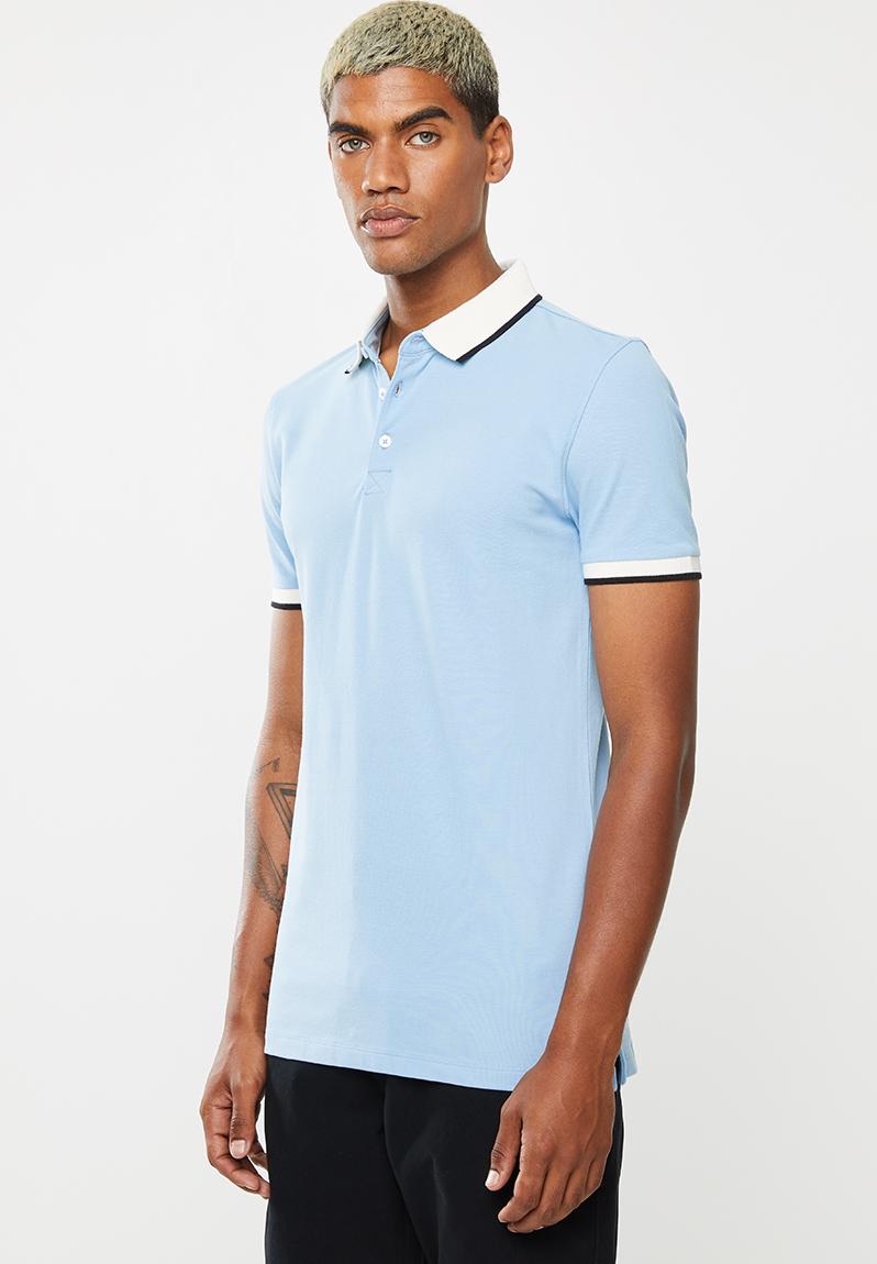 Phil tipped short sleeve polo - light blue New Look T-Shirts & Vests ...