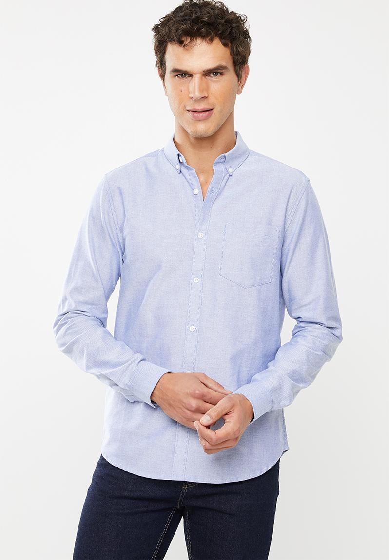 New oxford long sleeve shirt - blue New Look Formal Shirts ...