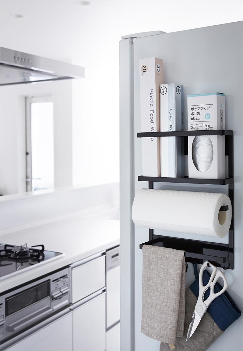 Tower magnetic refrigerator side rack - black