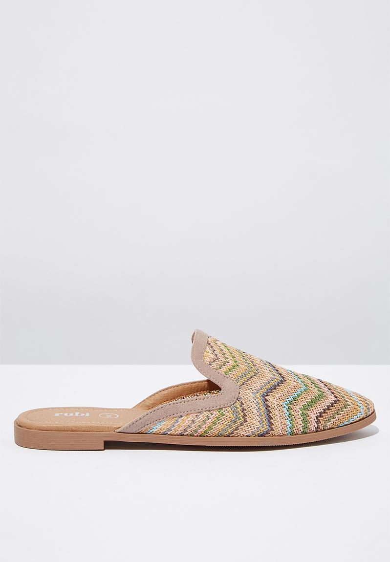 raffia flat mules