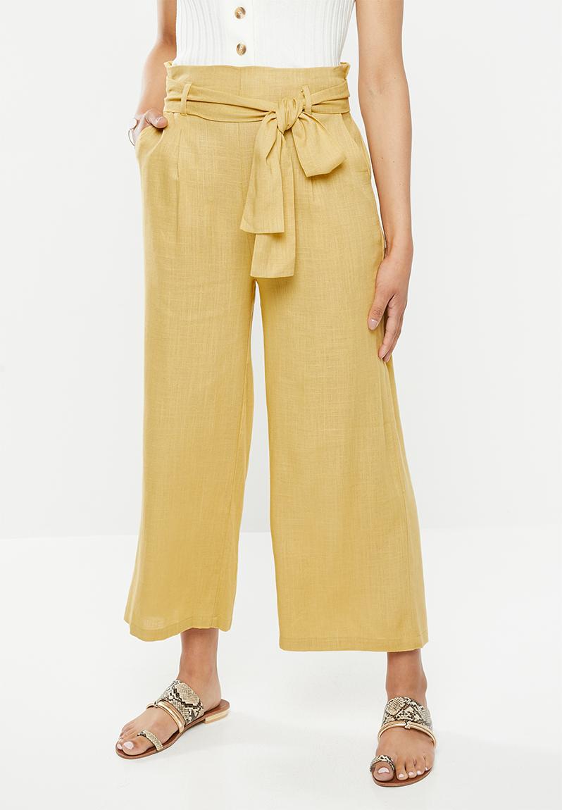 Linen look trousers - mustard Glamorous Trousers | Superbalist.com