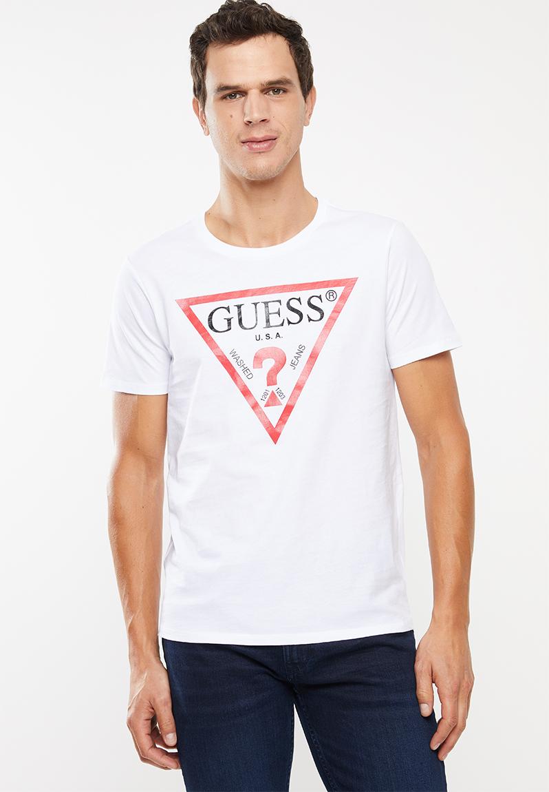 Triangle short sleeve tee - clean white GUESS T-Shirts & Vests ...